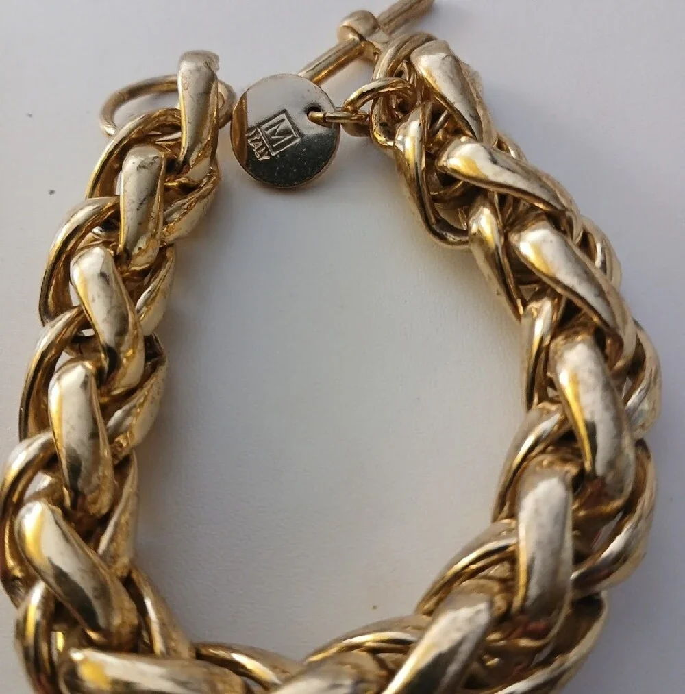 1AR by Unoaerre Italian Gold-Tone Braided Chain Bracelet